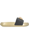 Versace-OUTLET-SALE-La Medusa rubber and calfskin slides-ARCHIVIST