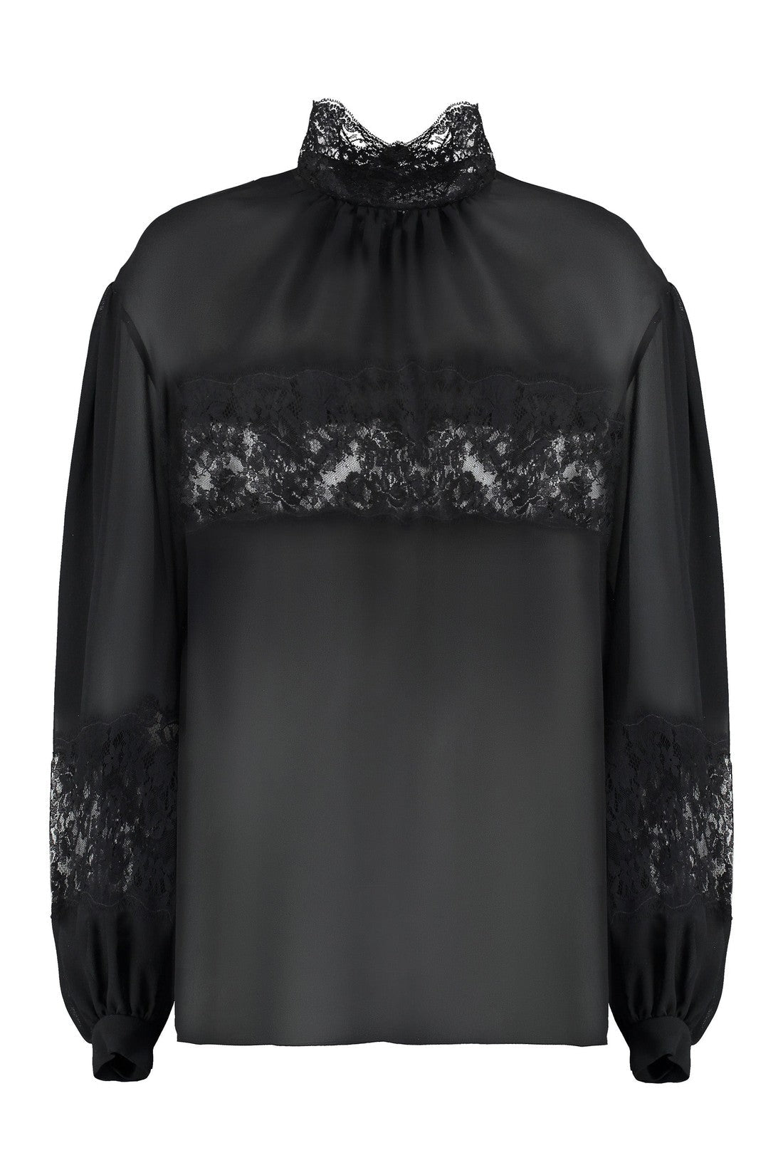 Dolce & Gabbana-OUTLET-SALE-Lace and georgette blouse-ARCHIVIST