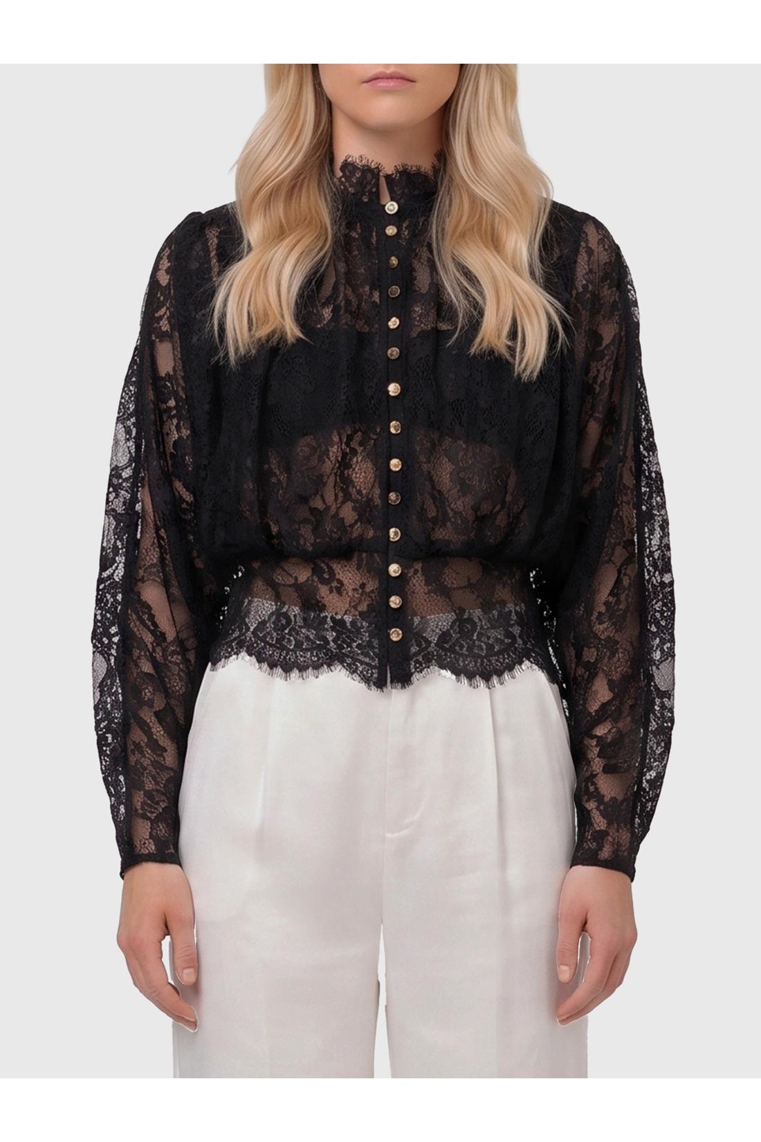 Self Portrait-OUTLET-SALE-Lace high neck blouse-ARCHIVIST