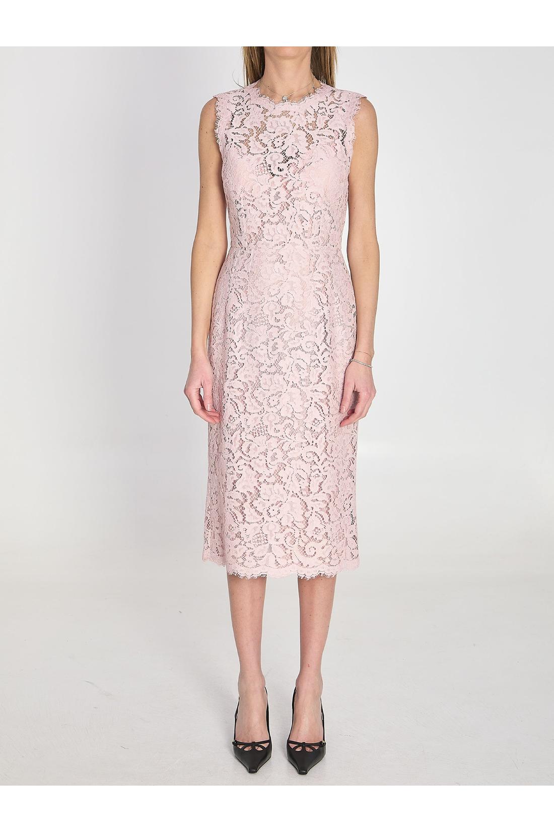 Dolce & Gabbana-OUTLET-SALE-Lace midi dress-ARCHIVIST