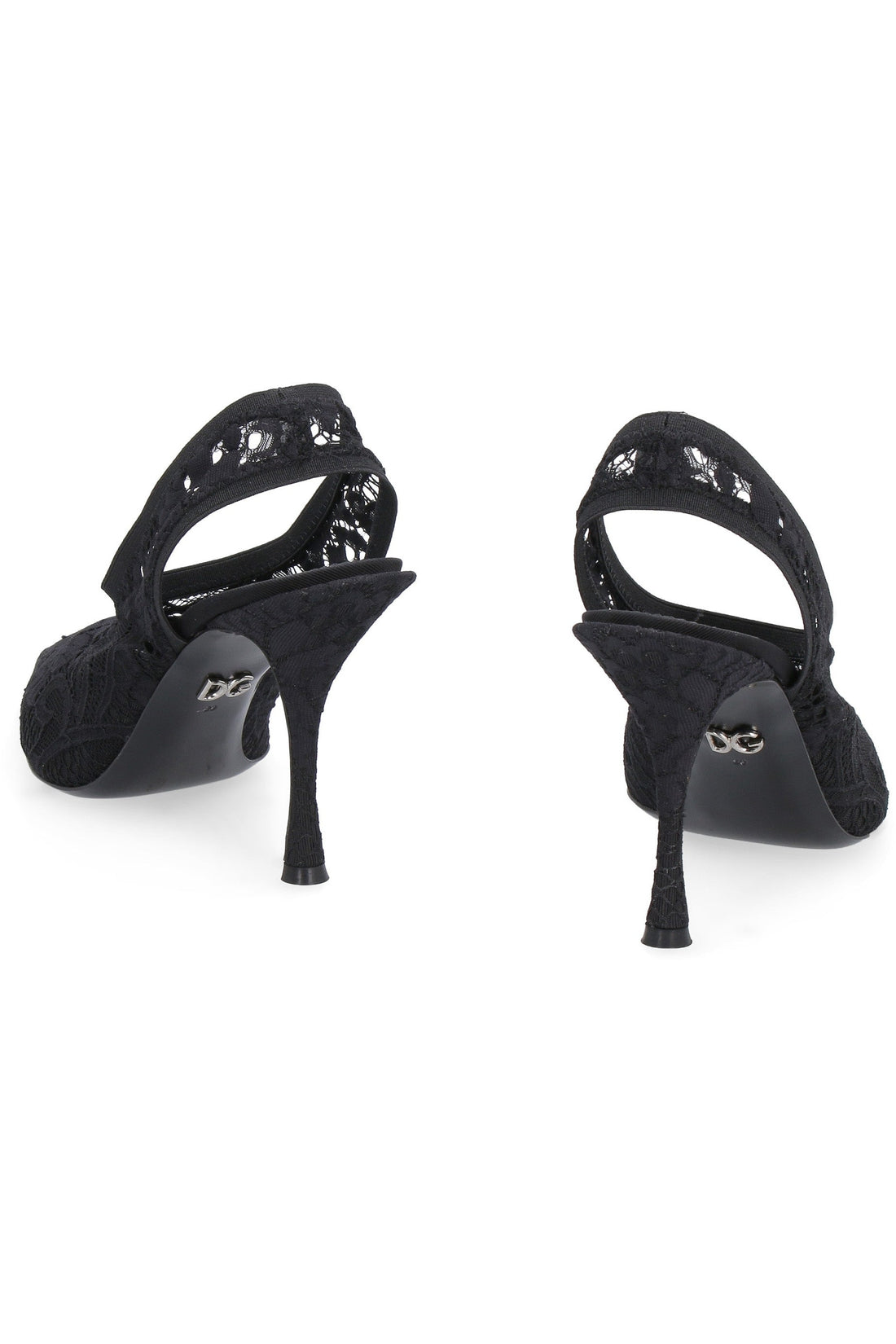 Dolce & Gabbana-OUTLET-SALE-Lace pointy-toe slingback-ARCHIVIST