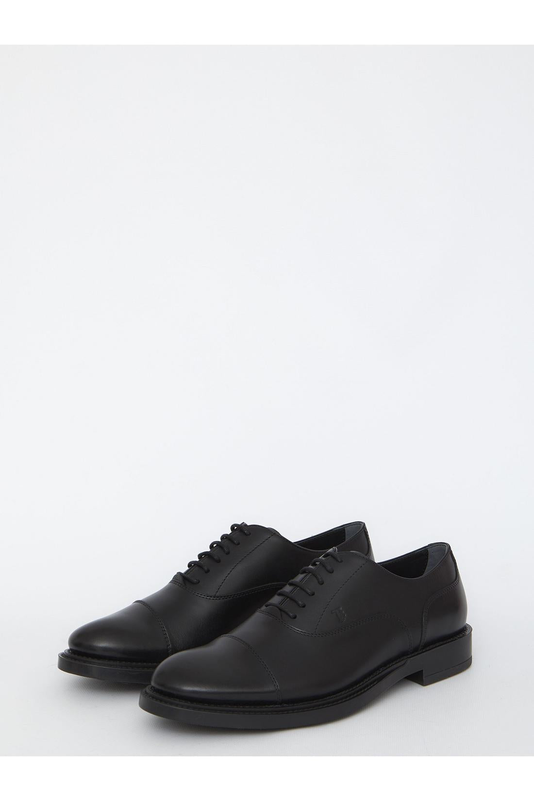 Tod'S-OUTLET-SALE-Lace-ups in black leather-ARCHIVIST