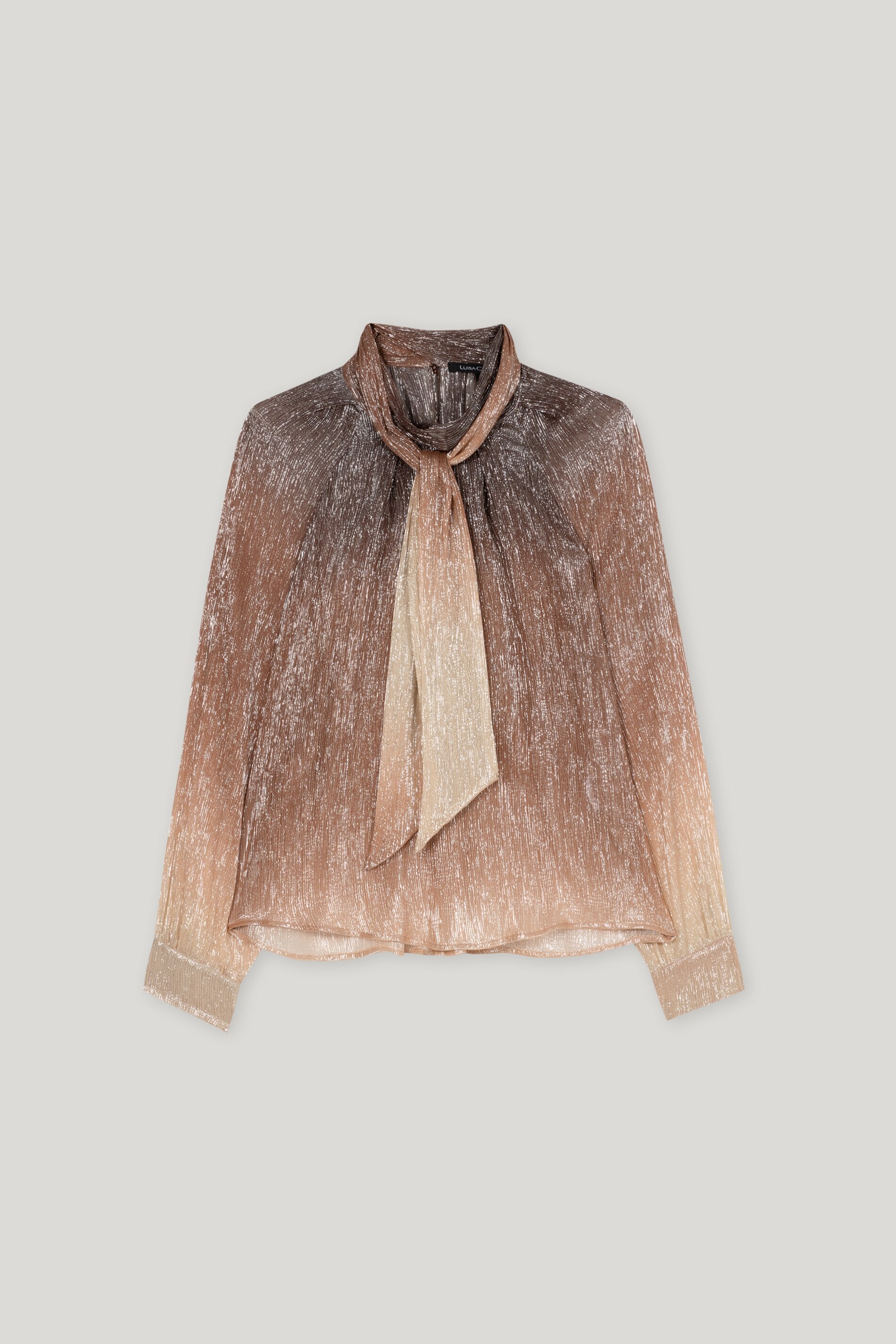 Luisa Cerano-Lamé-Schluppenbluse-Hemden & Blusen-Black-Deal-Outlet-by-ARCHIVIST