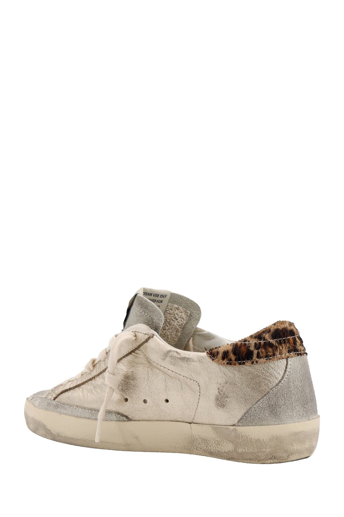 GOLDEN GOOSE-OUTLET-SALE-Laminated leather and suede sneakers with animalier patch-ARCHIVIST