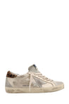 GOLDEN GOOSE-OUTLET-SALE-Laminated leather and suede sneakers with animalier patch-ARCHIVIST