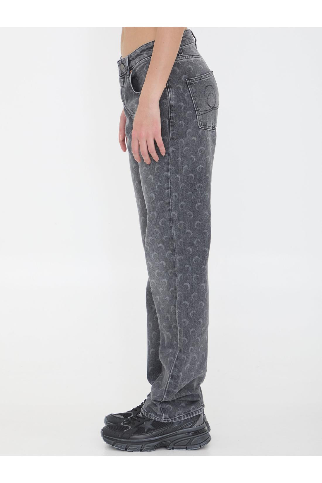 Marine Serre-OUTLET-SALE-Laser Moon grey jeans-ARCHIVIST