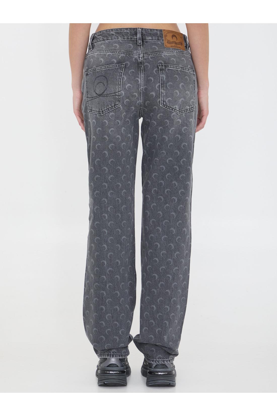 Marine Serre-OUTLET-SALE-Laser Moon grey jeans-ARCHIVIST