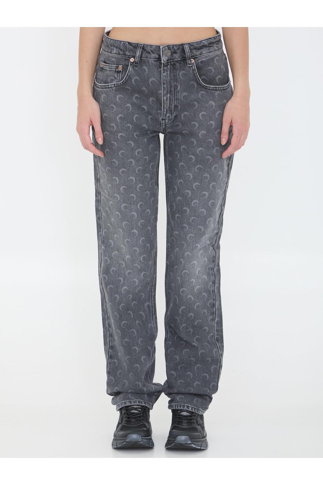 Marine Serre-OUTLET-SALE-Laser Moon grey jeans-ARCHIVIST