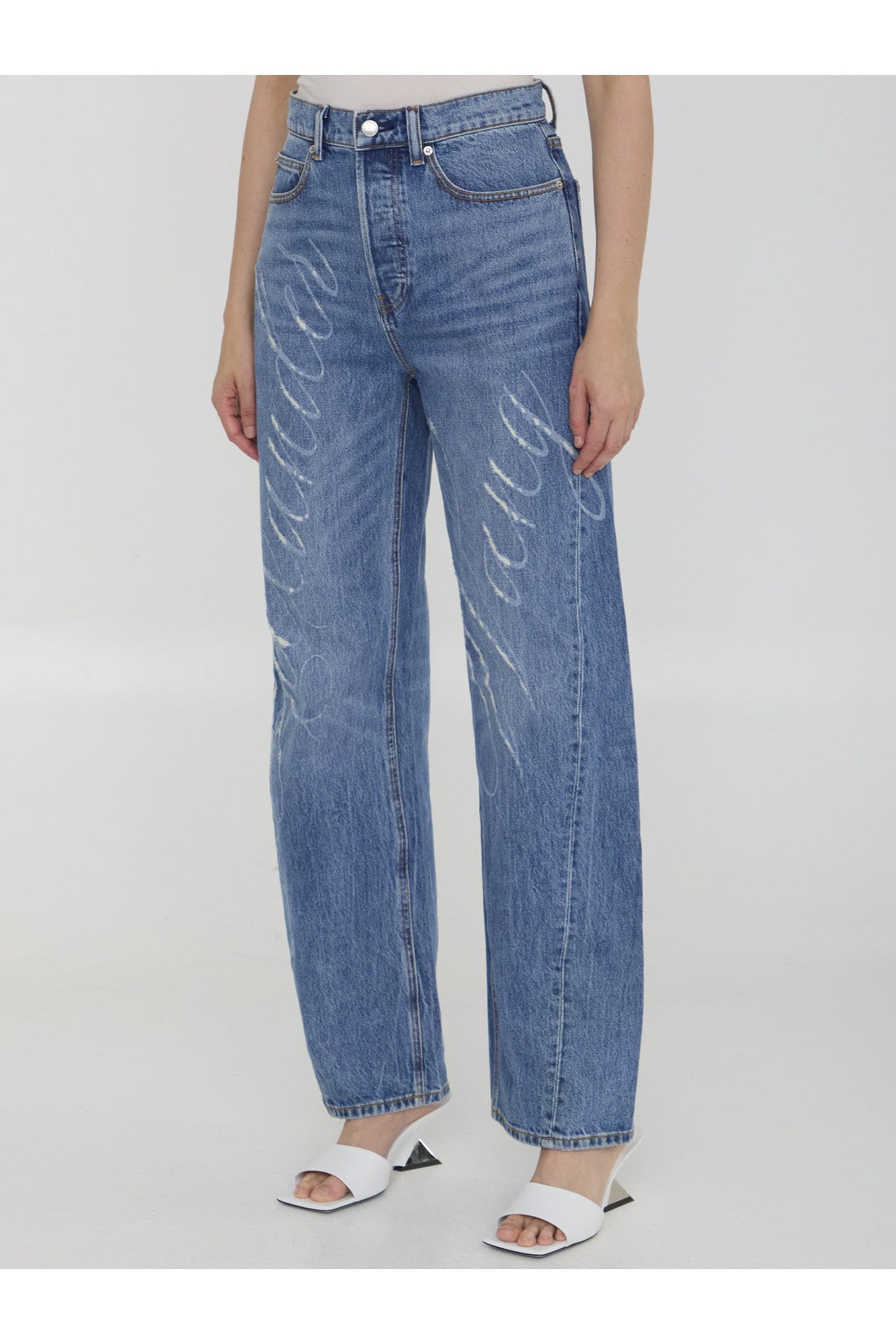 Alexander Wang-OUTLET-SALE-Laser logo jeans-ARCHIVIST