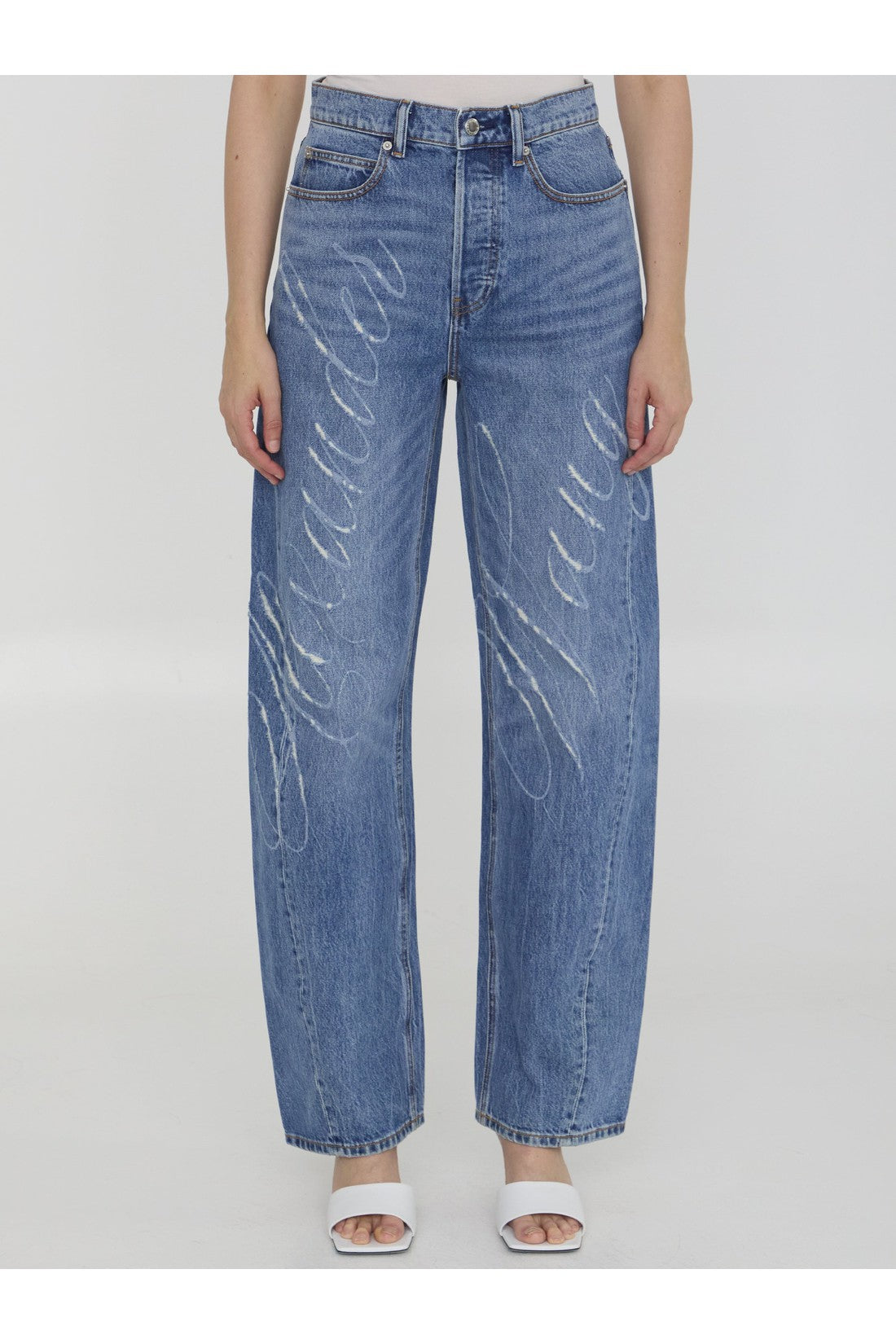 Alexander Wang-OUTLET-SALE-Laser logo jeans-ARCHIVIST