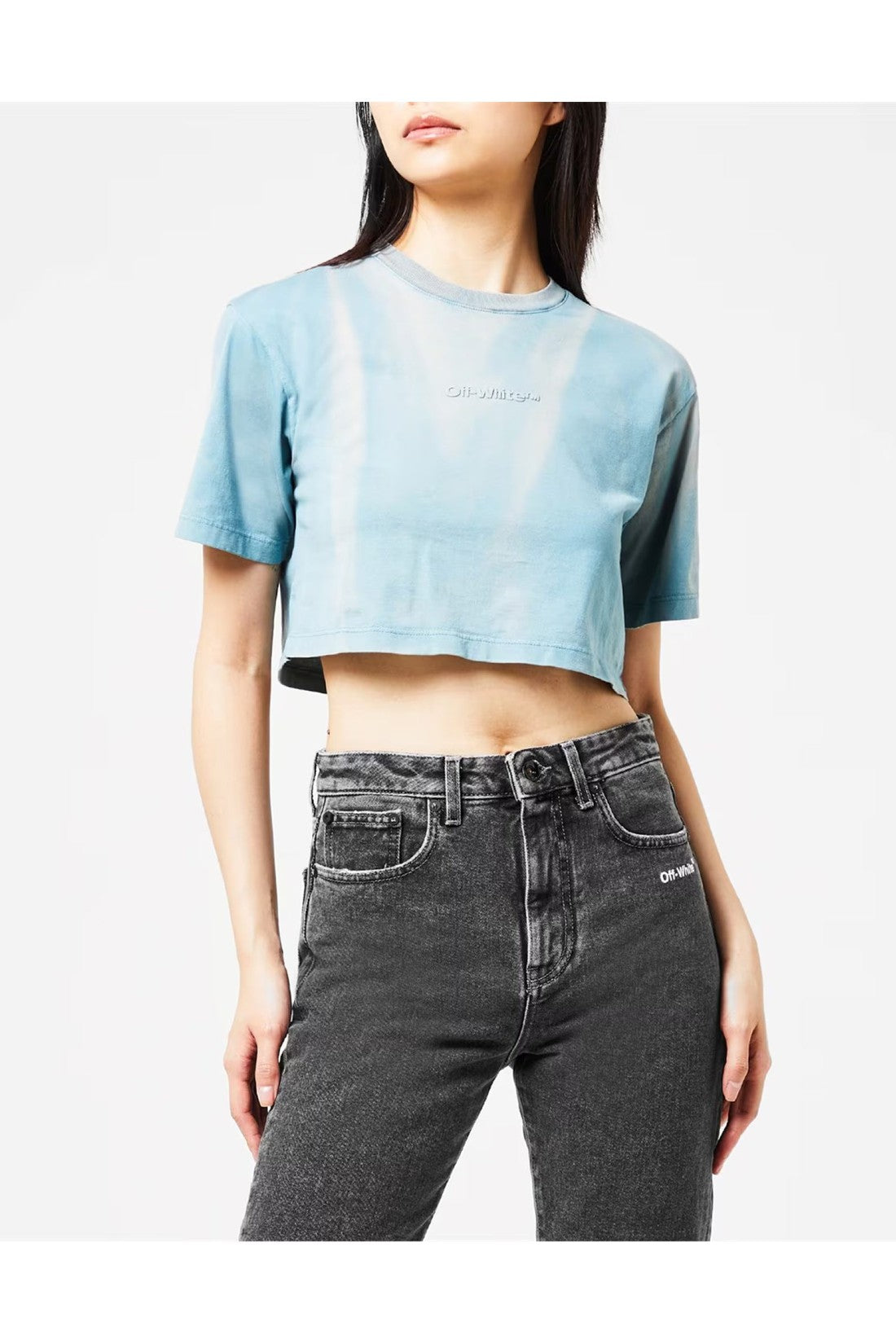 Off-White-OUTLET-SALE-Laundry Logo Crop T-Shirt-ARCHIVIST