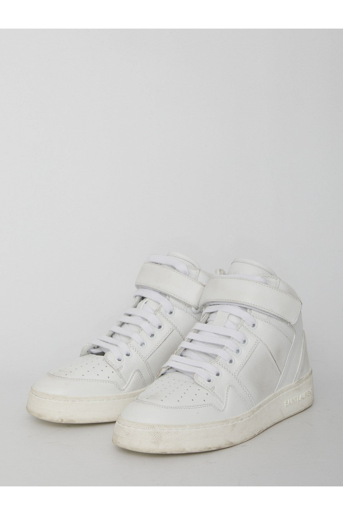 SAINT LAURENT-OUTLET-SALE-Lax sneakers in washed-out effect leather-ARCHIVIST