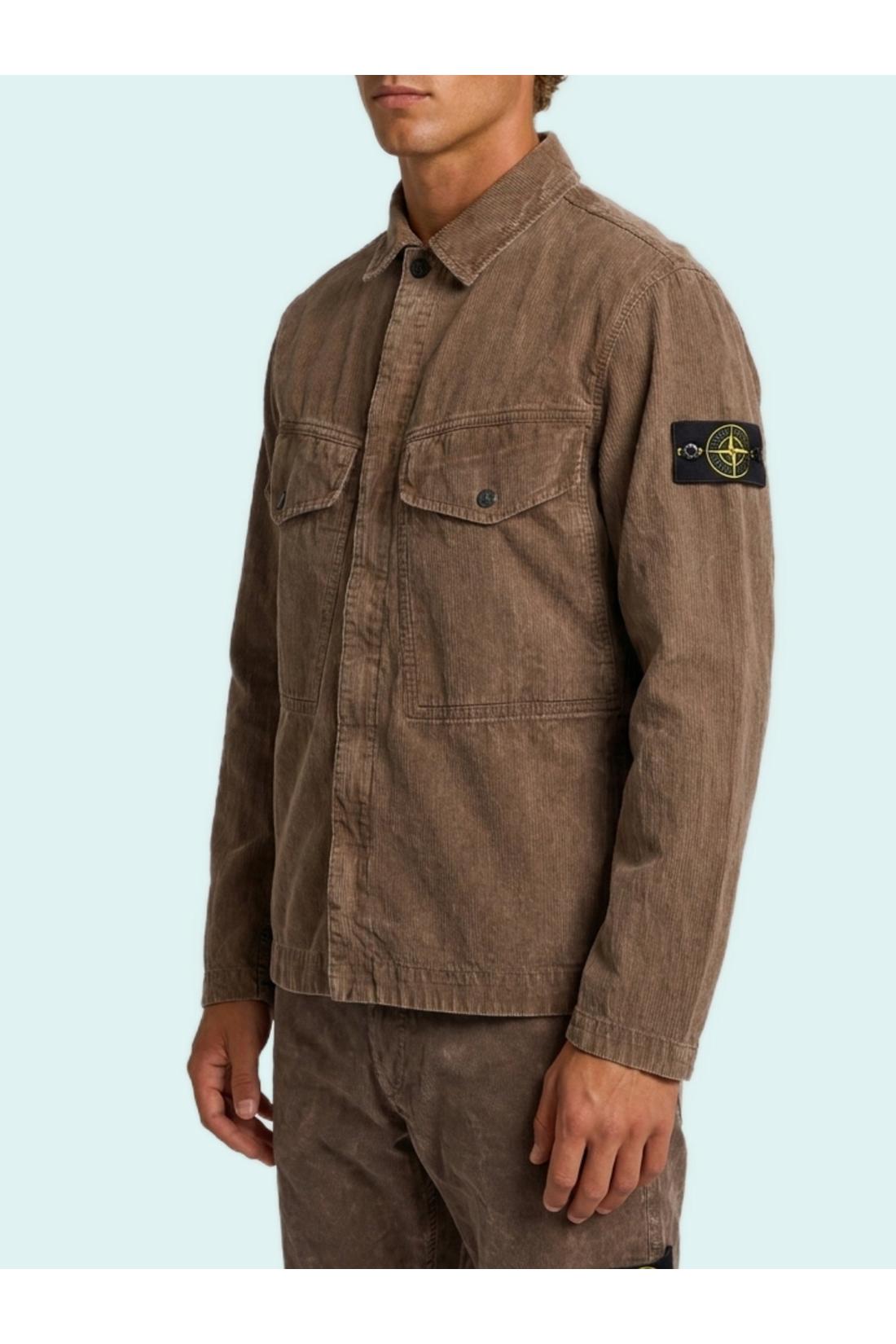Stone Island-OUTLET-SALE-Lead grey overshirt-ARCHIVIST