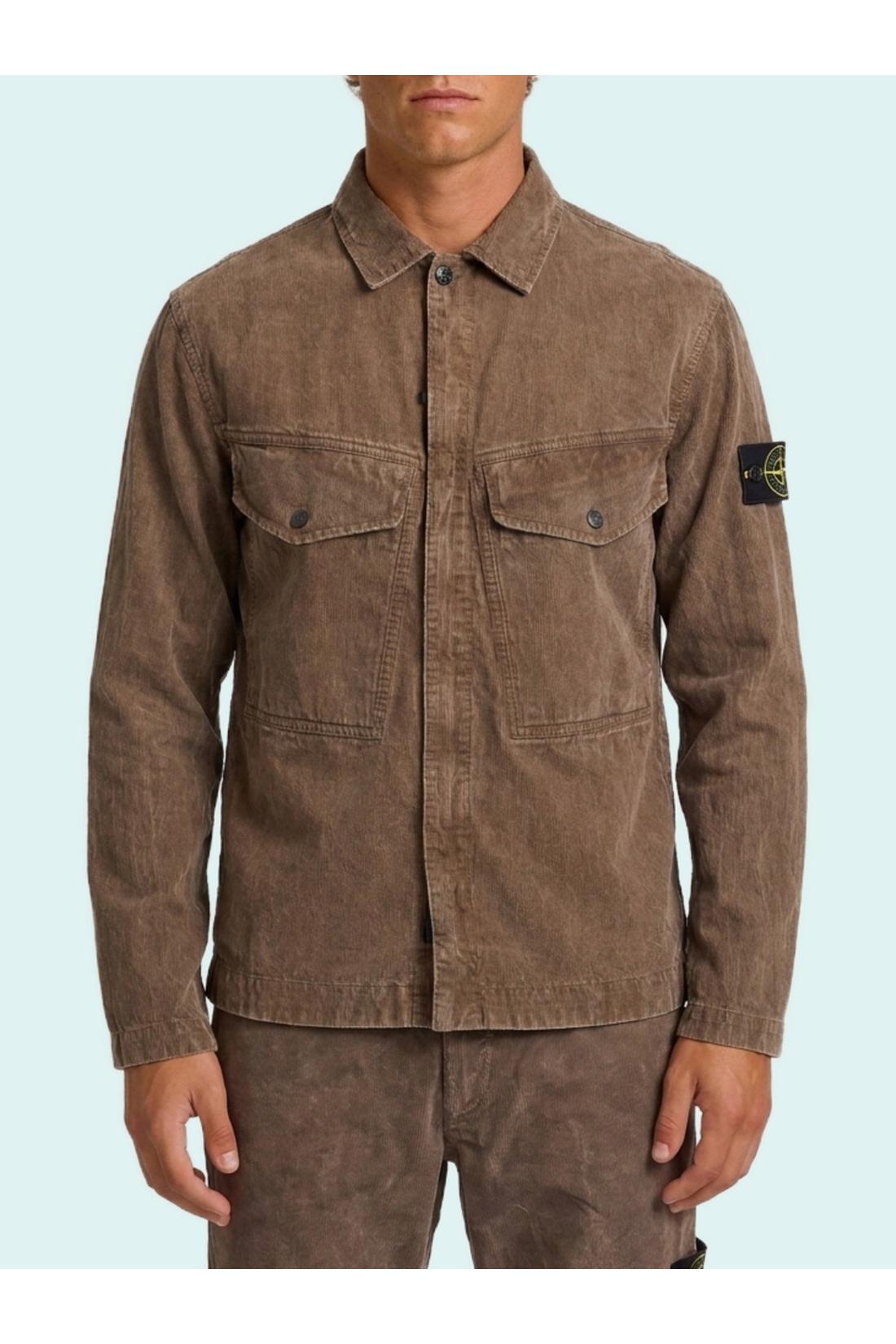 Stone Island-OUTLET-SALE-Lead grey overshirt-ARCHIVIST