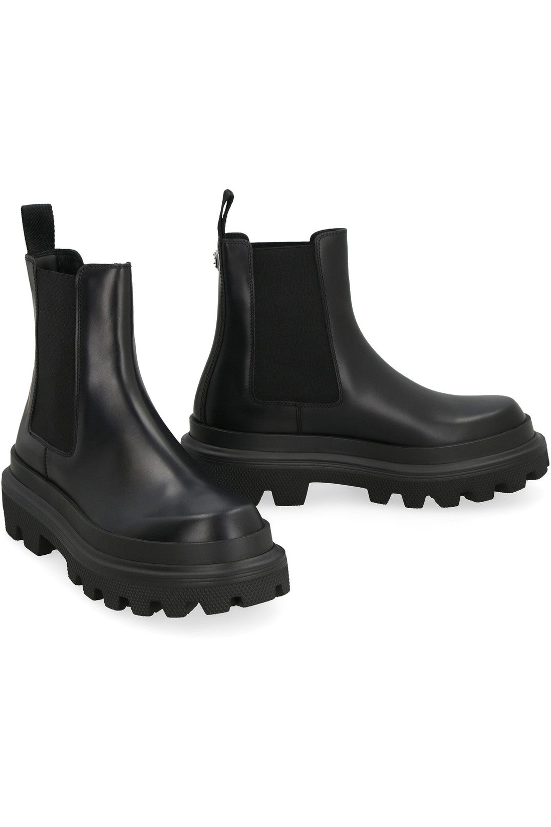 Dolce & Gabbana-OUTLET-SALE-Leather Chelsea boots-ARCHIVIST