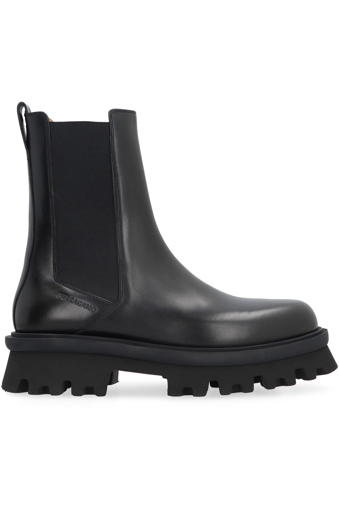 FERRAGAMO-OUTLET-SALE-Leather Chelsea boots-ARCHIVIST