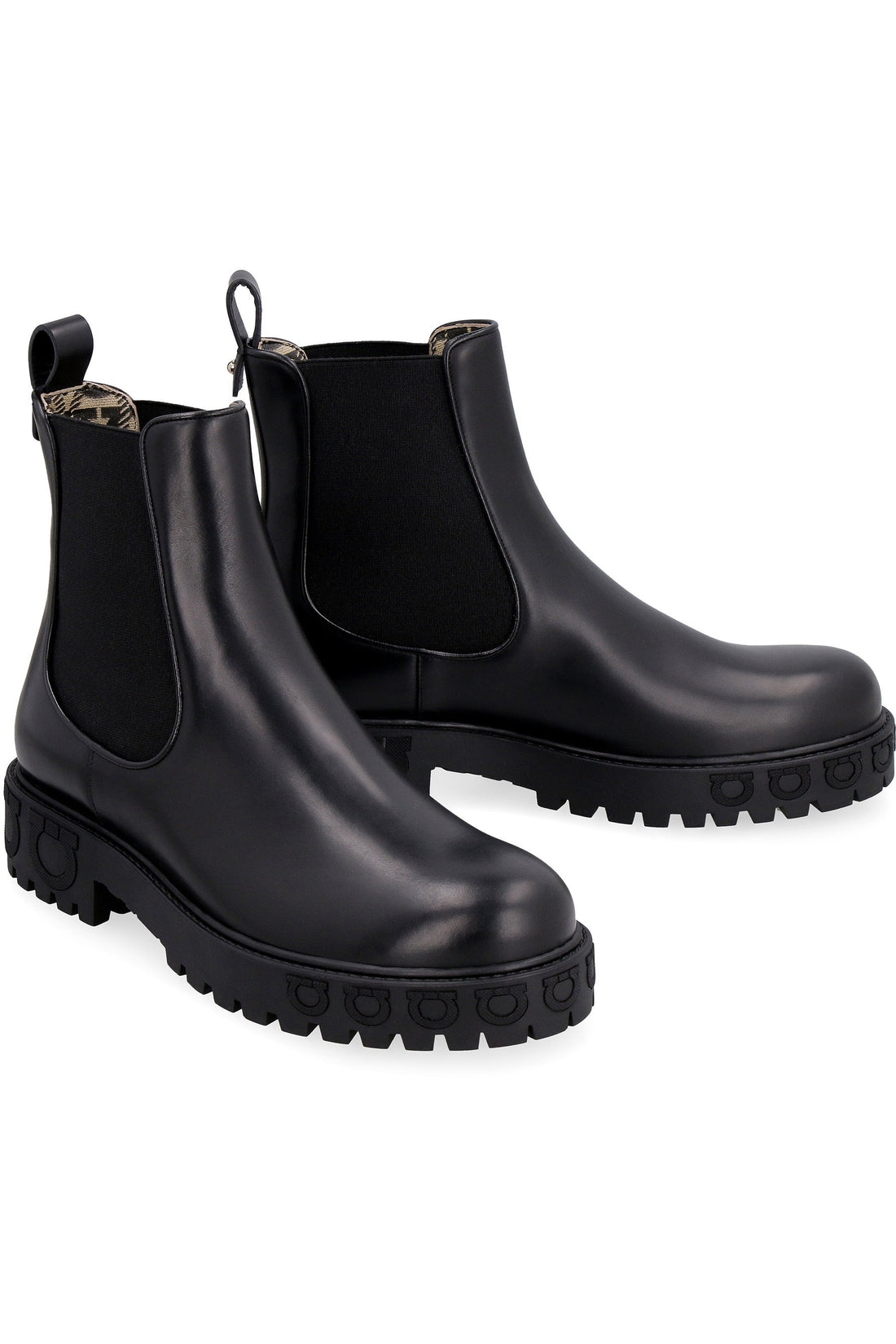 FERRAGAMO-OUTLET-SALE-Leather Chelsea boots-ARCHIVIST