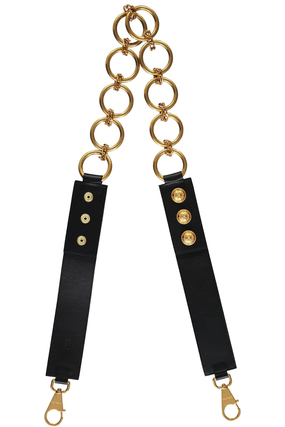 Balmain-OUTLET-SALE-Leather and chain shoulder strap-ARCHIVIST