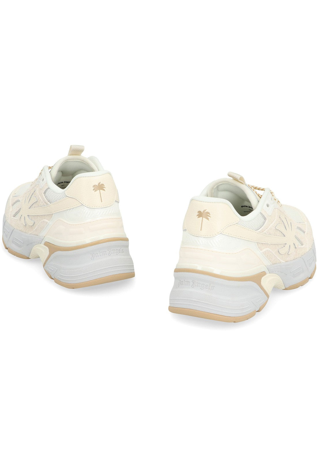 Palm Angels-OUTLET-SALE-Leather and fabric low-top sneakers-ARCHIVIST