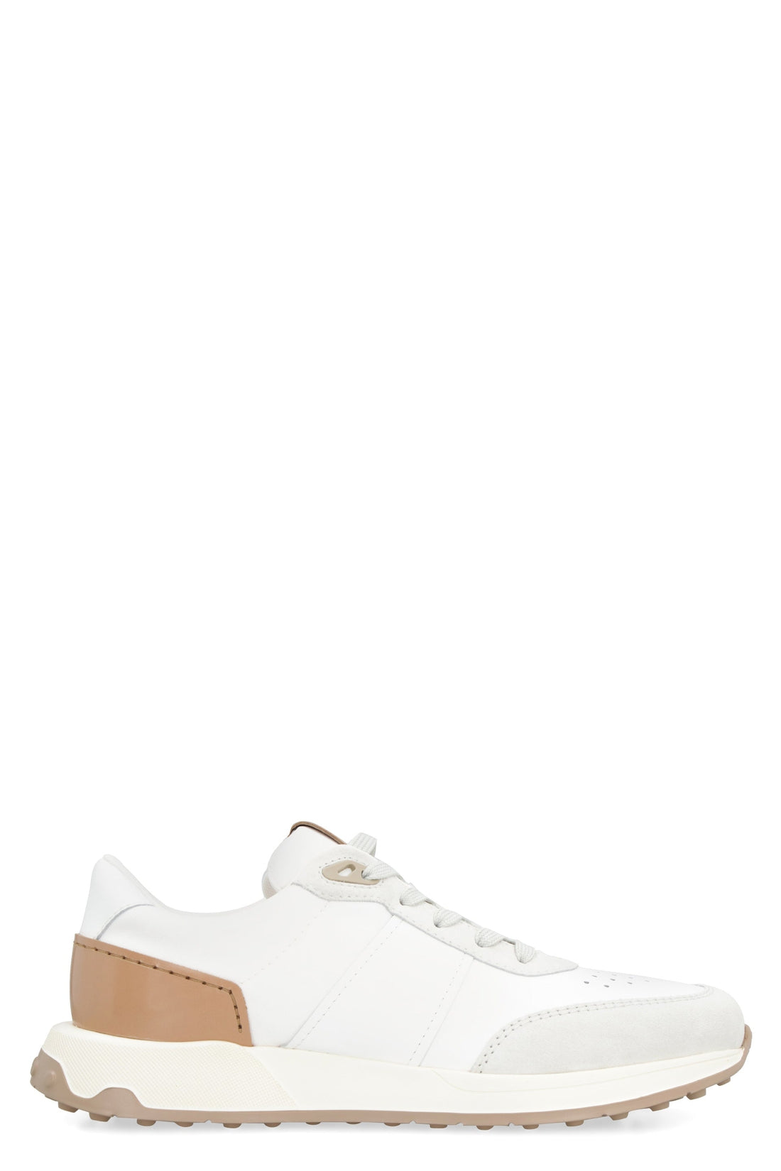 Tod's-OUTLET-SALE-Leather and fabric low-top sneakers-ARCHIVIST