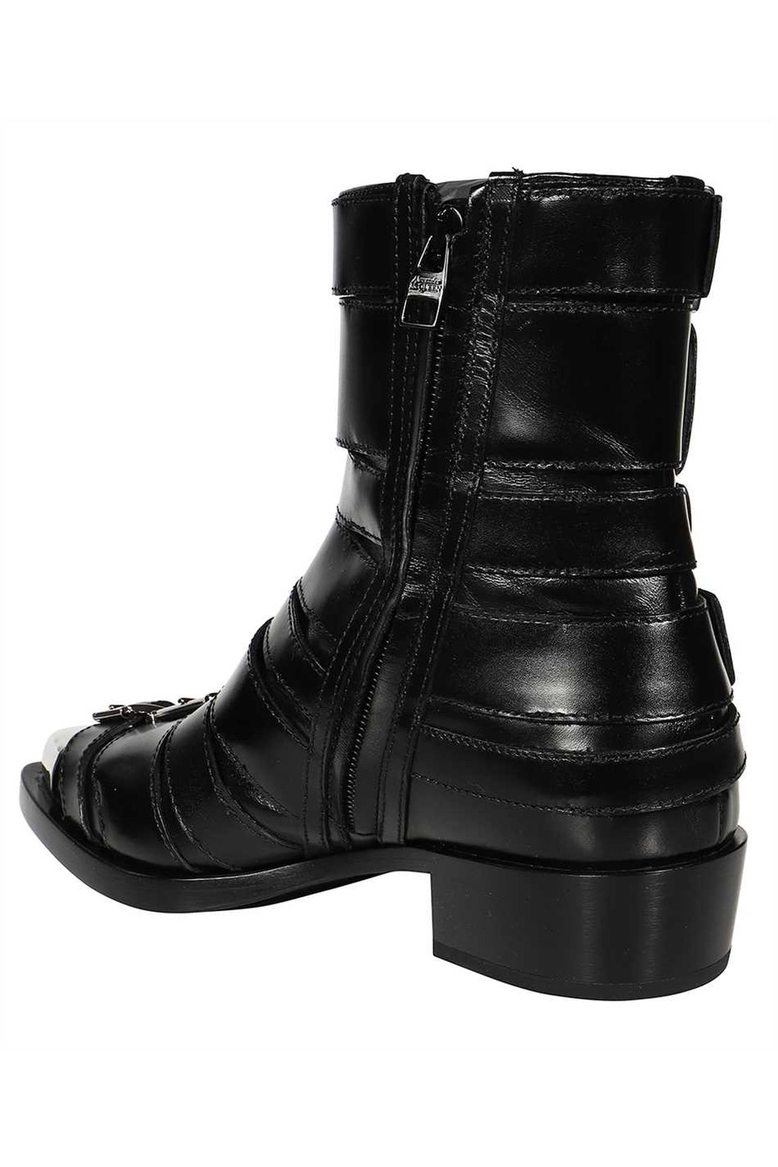 Alexander McQueen-OUTLET-SALE-Leather ankle boots-ARCHIVIST