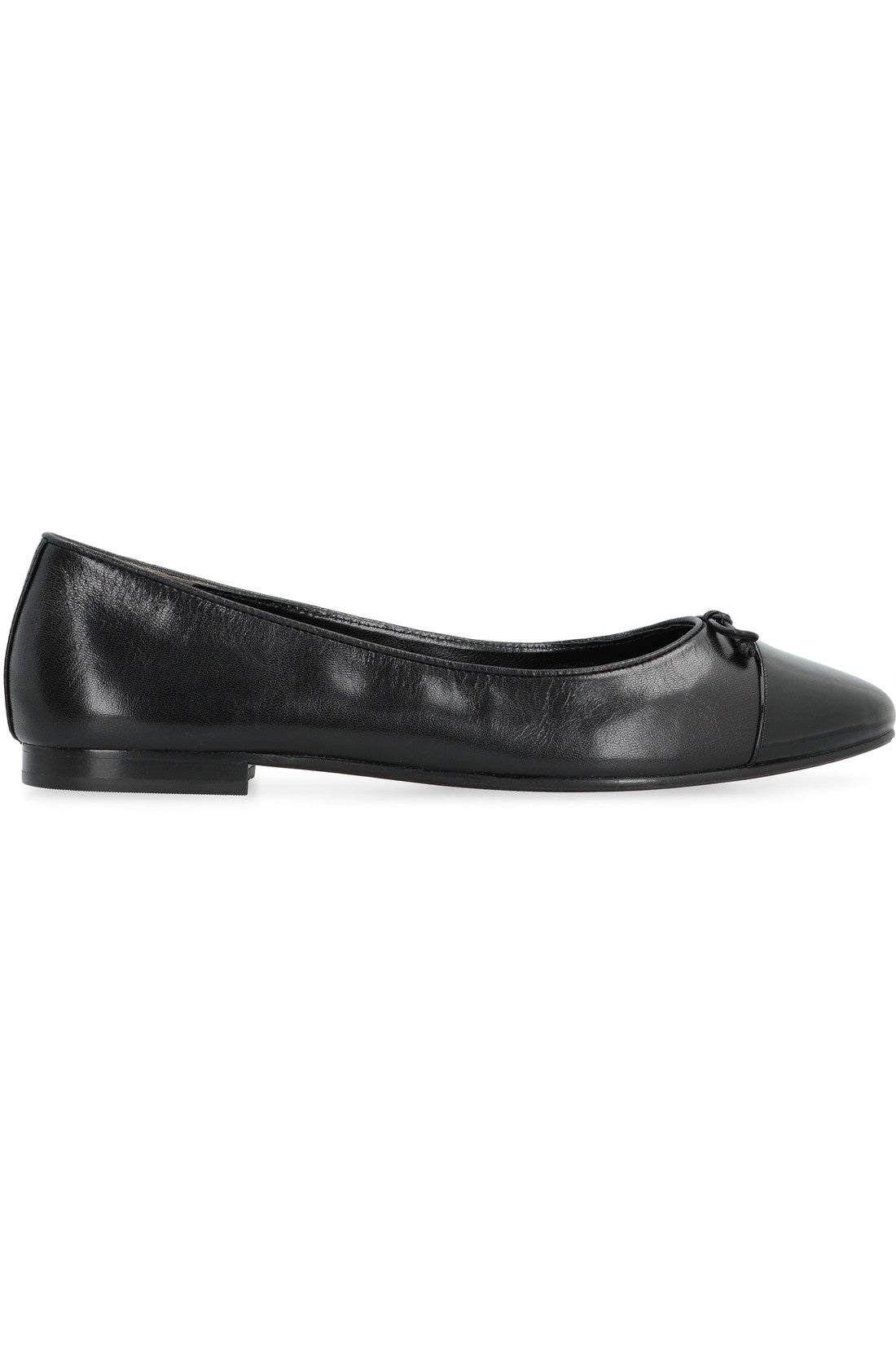 Tory Burch-OUTLET-SALE-Leather ballet flats with logo-ARCHIVIST