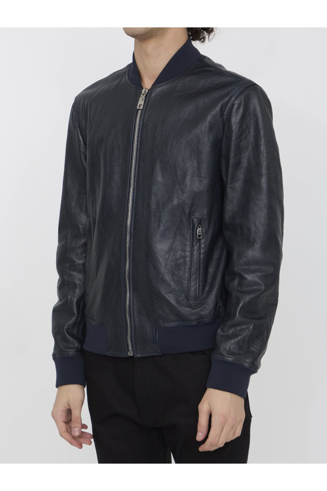 DOLCE&GABBANA-OUTLET-SALE-Leather bomber jacket-ARCHIVIST