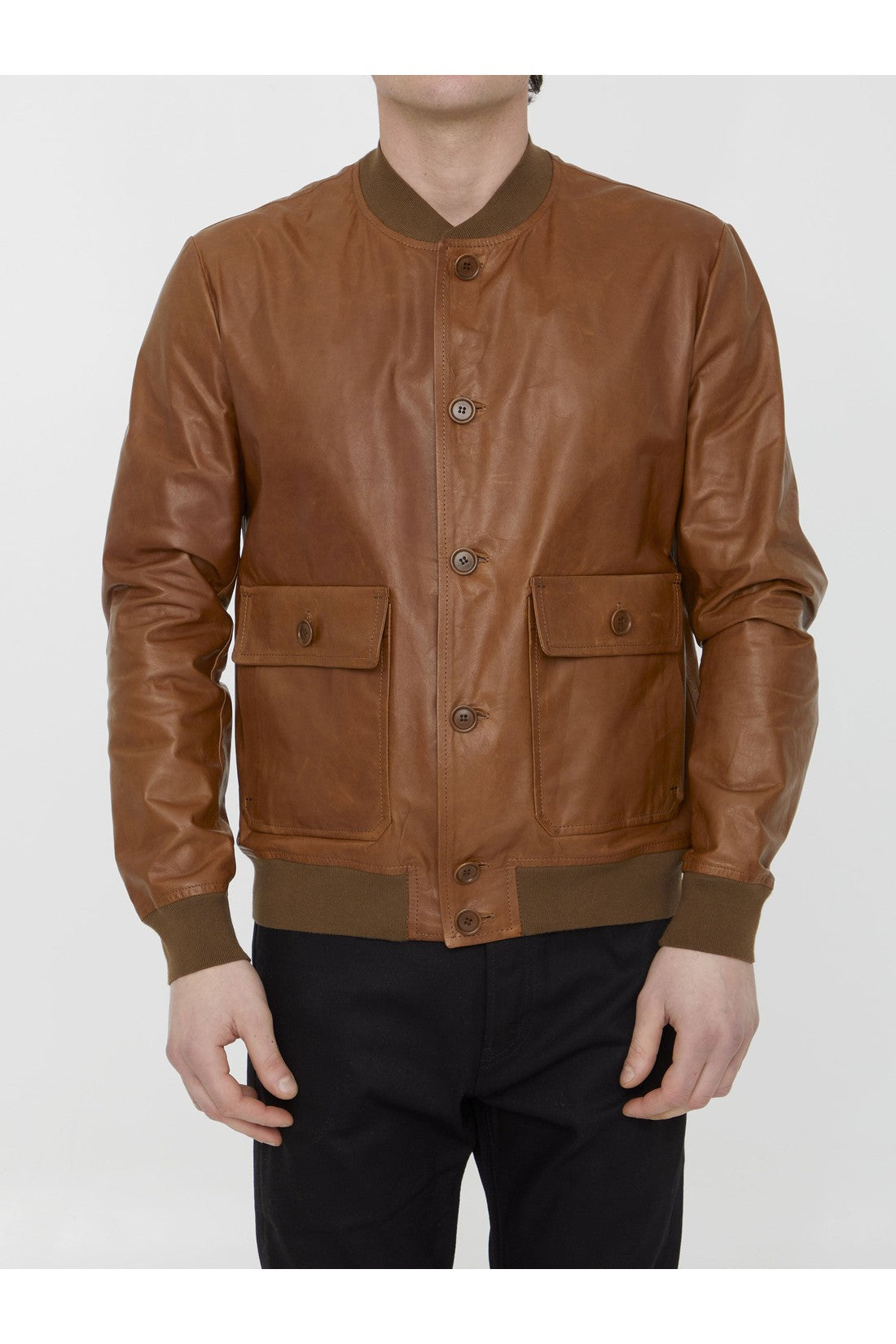 SALVATORE SANTORO-OUTLET-SALE-Leather bomber jacket-ARCHIVIST