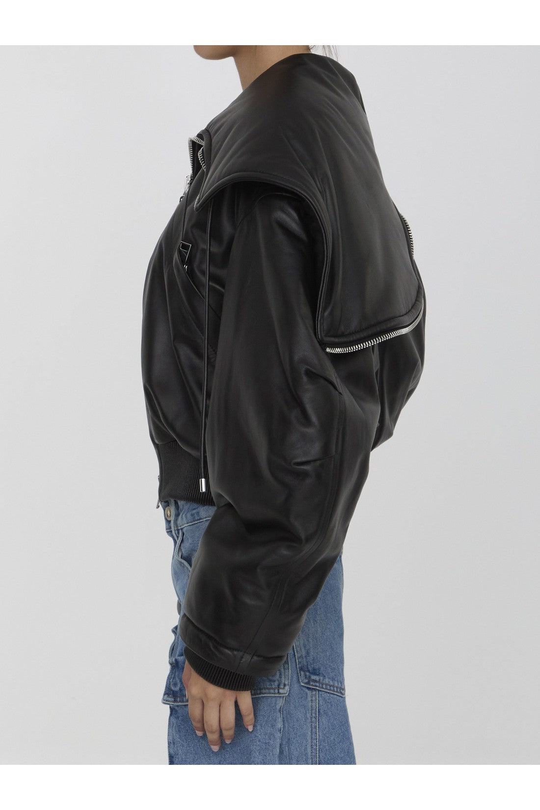 THE ATTICO-OUTLET-SALE-Leather bomber jacket-ARCHIVIST