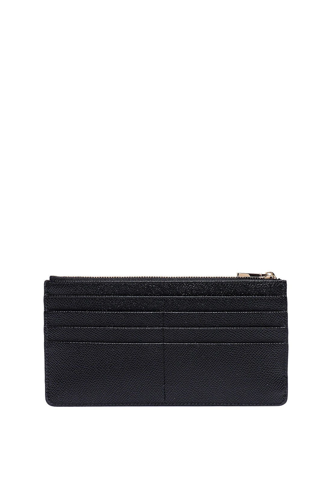 DOLCE & GABBANA-OUTLET-SALE-Leather card holder with metal logo-ARCHIVIST