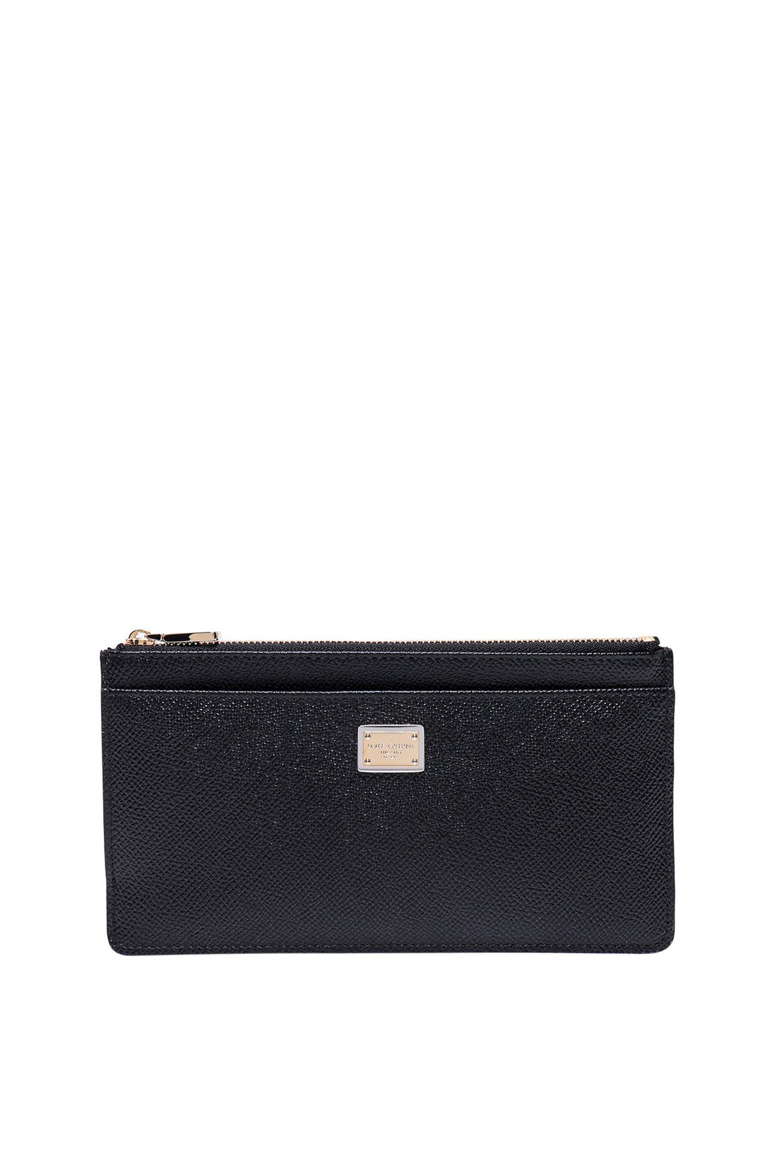 DOLCE & GABBANA-OUTLET-SALE-Leather card holder with metal logo-ARCHIVIST