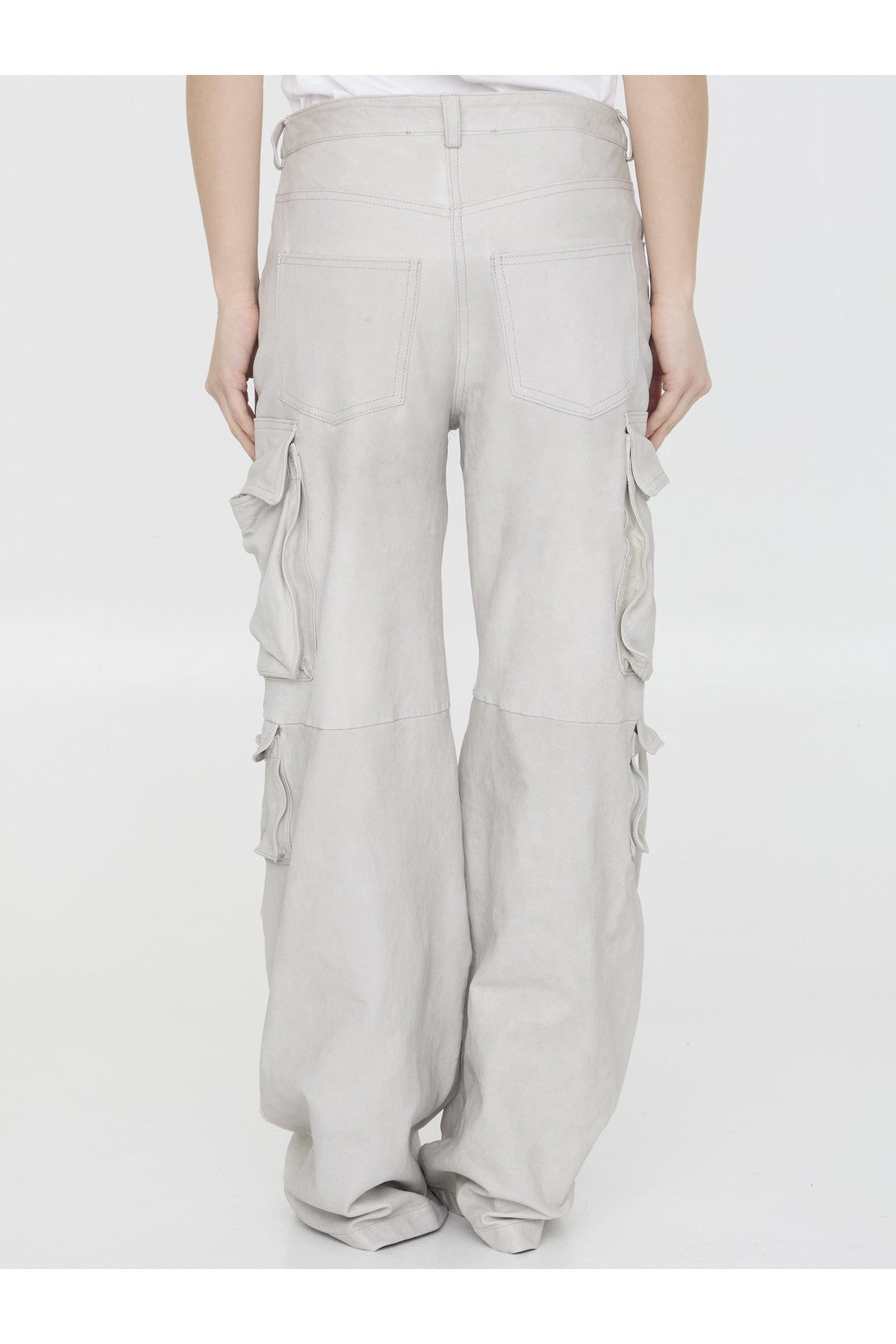 SALVATORE SANTORO-OUTLET-SALE-Leather cargo pants-ARCHIVIST