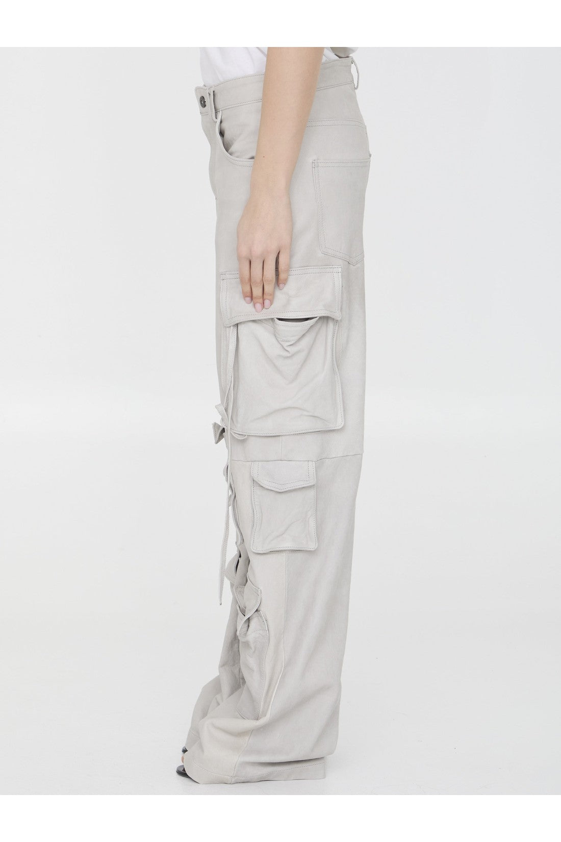 Salvatore Santoro-OUTLET-SALE-Leather cargo pants-ARCHIVIST