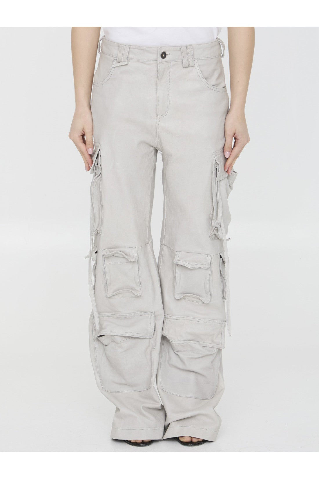 Salvatore Santoro-OUTLET-SALE-Leather cargo pants-ARCHIVIST