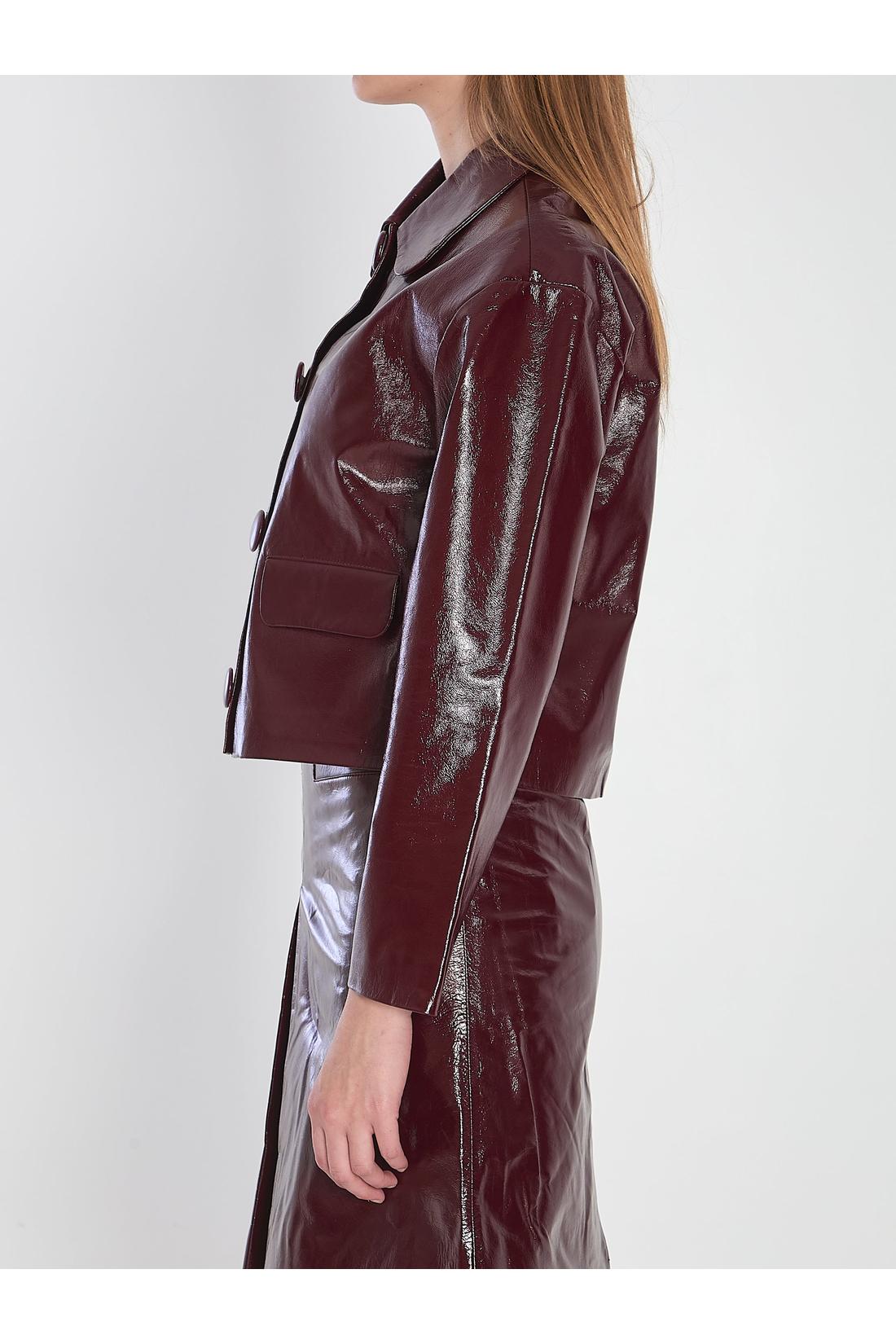 Self Portrait-OUTLET-SALE-Leather cropped jacket-ARCHIVIST