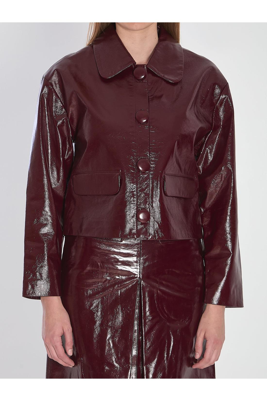 Self Portrait-OUTLET-SALE-Leather cropped jacket-ARCHIVIST