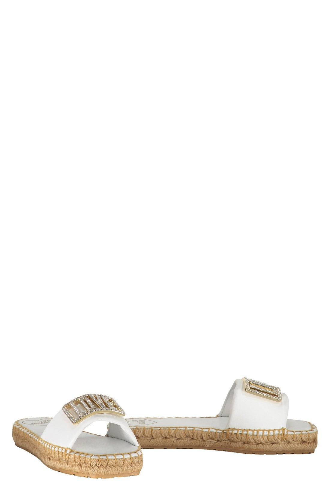 Love Moschino-OUTLET-SALE-Leather espadrille slides-ARCHIVIST