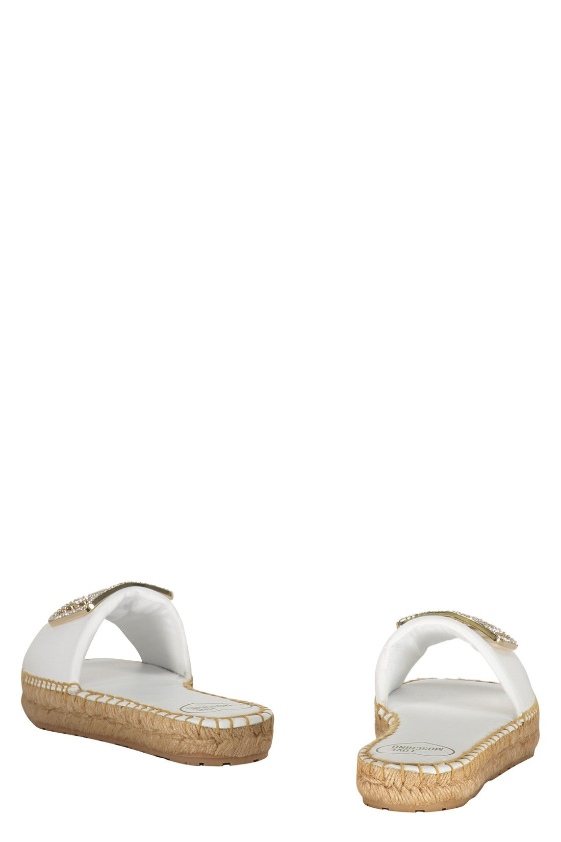 Love Moschino-OUTLET-SALE-Leather espadrille slides-ARCHIVIST