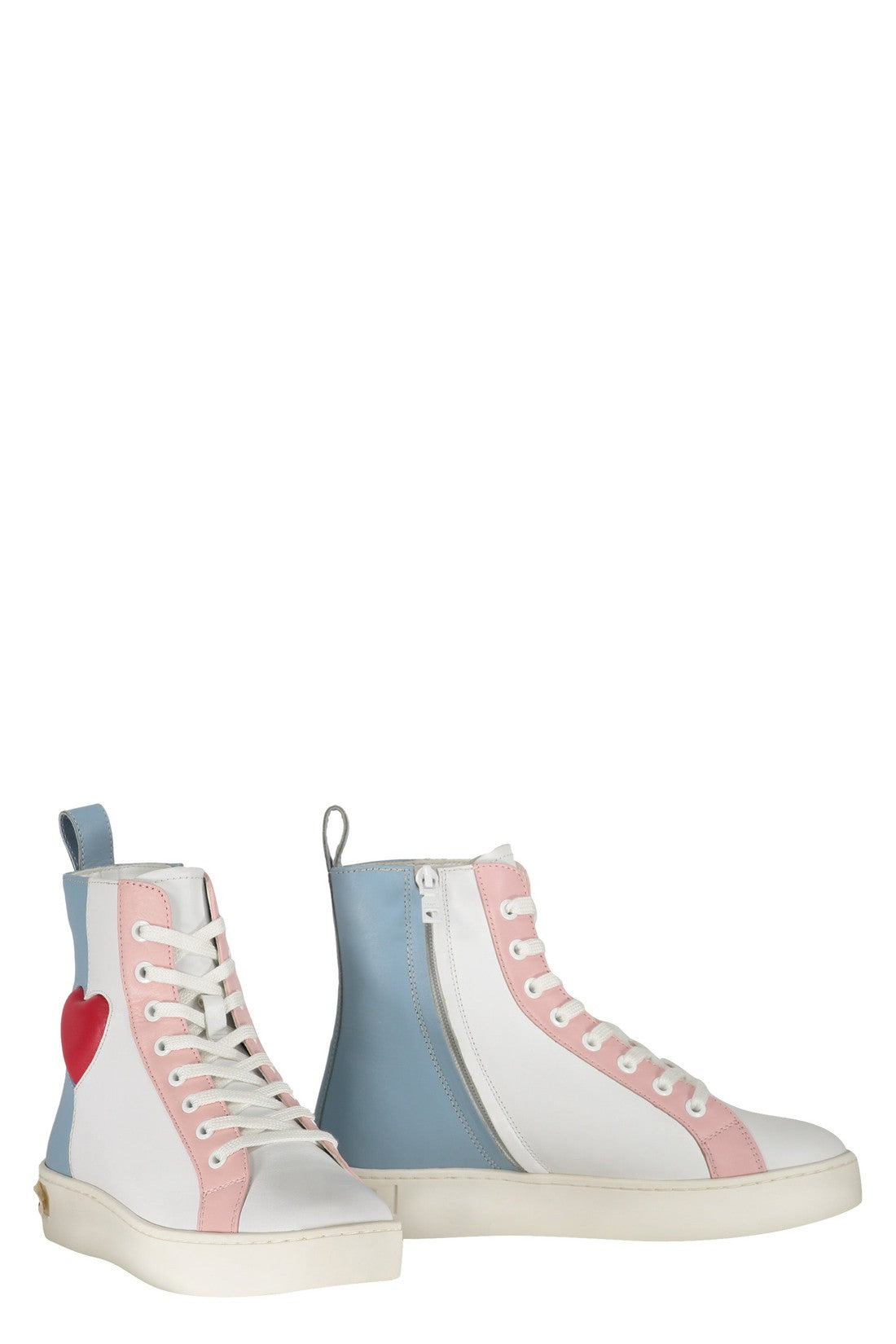 Love Moschino-OUTLET-SALE-Leather high-top sneakers-ARCHIVIST