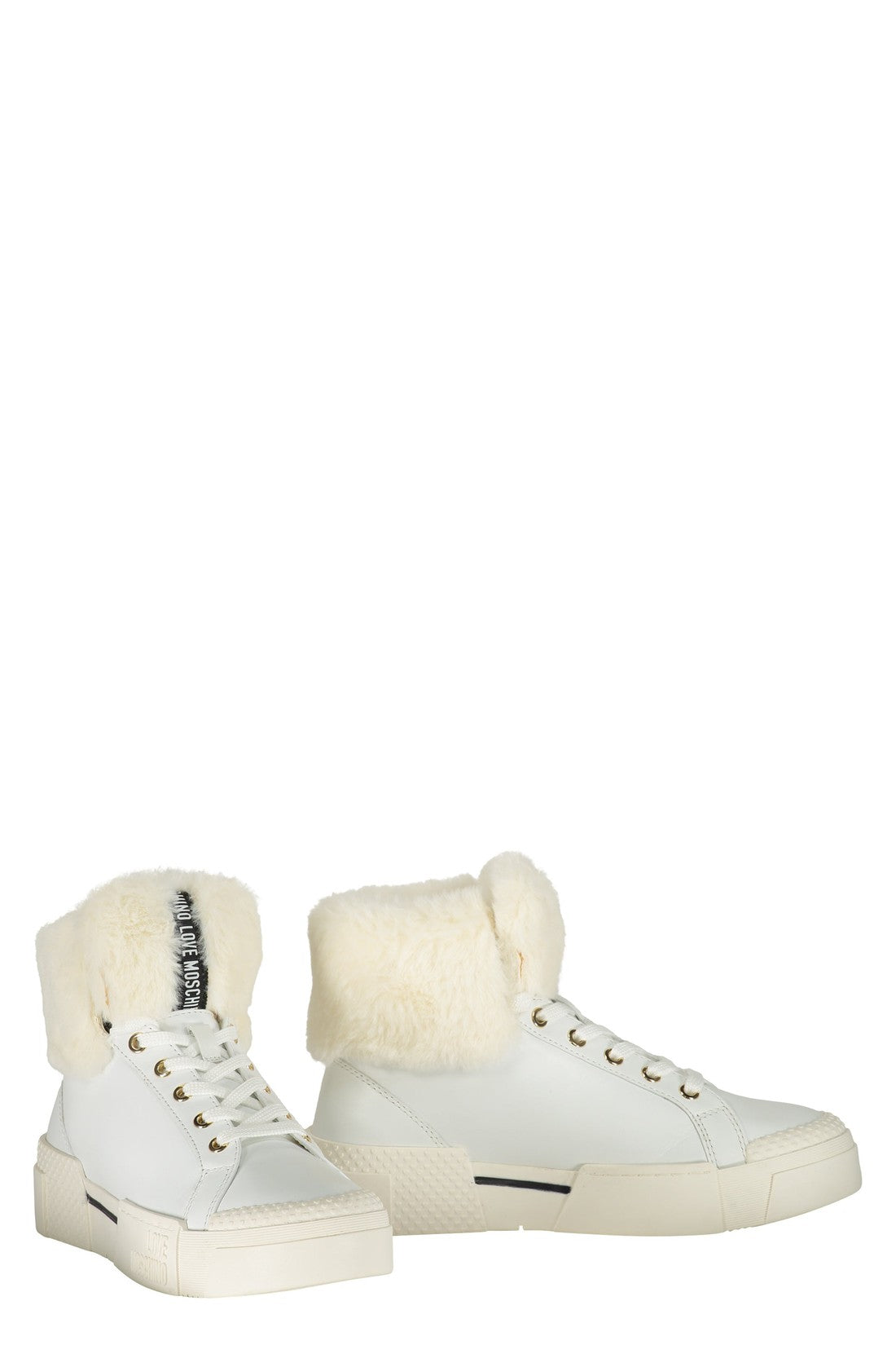 Love Moschino-OUTLET-SALE-Leather high-top sneakers-ARCHIVIST