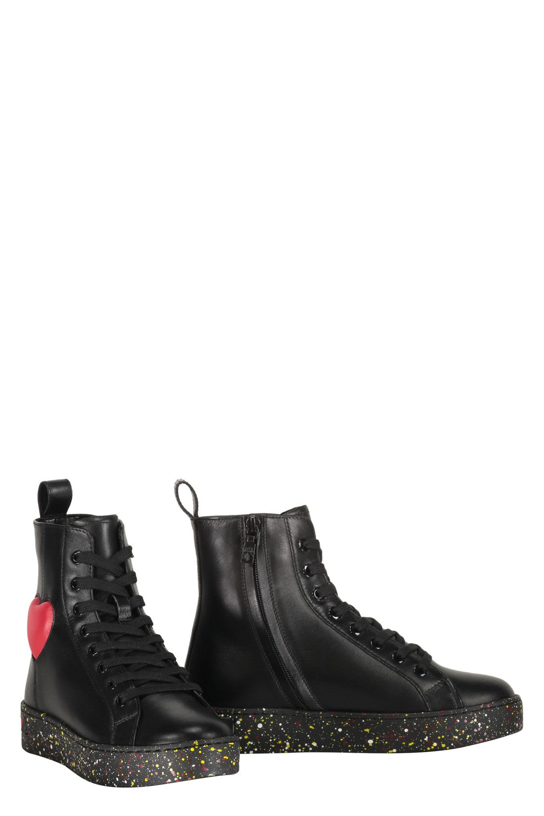 Love Moschino-OUTLET-SALE-Leather high-top sneakers-ARCHIVIST