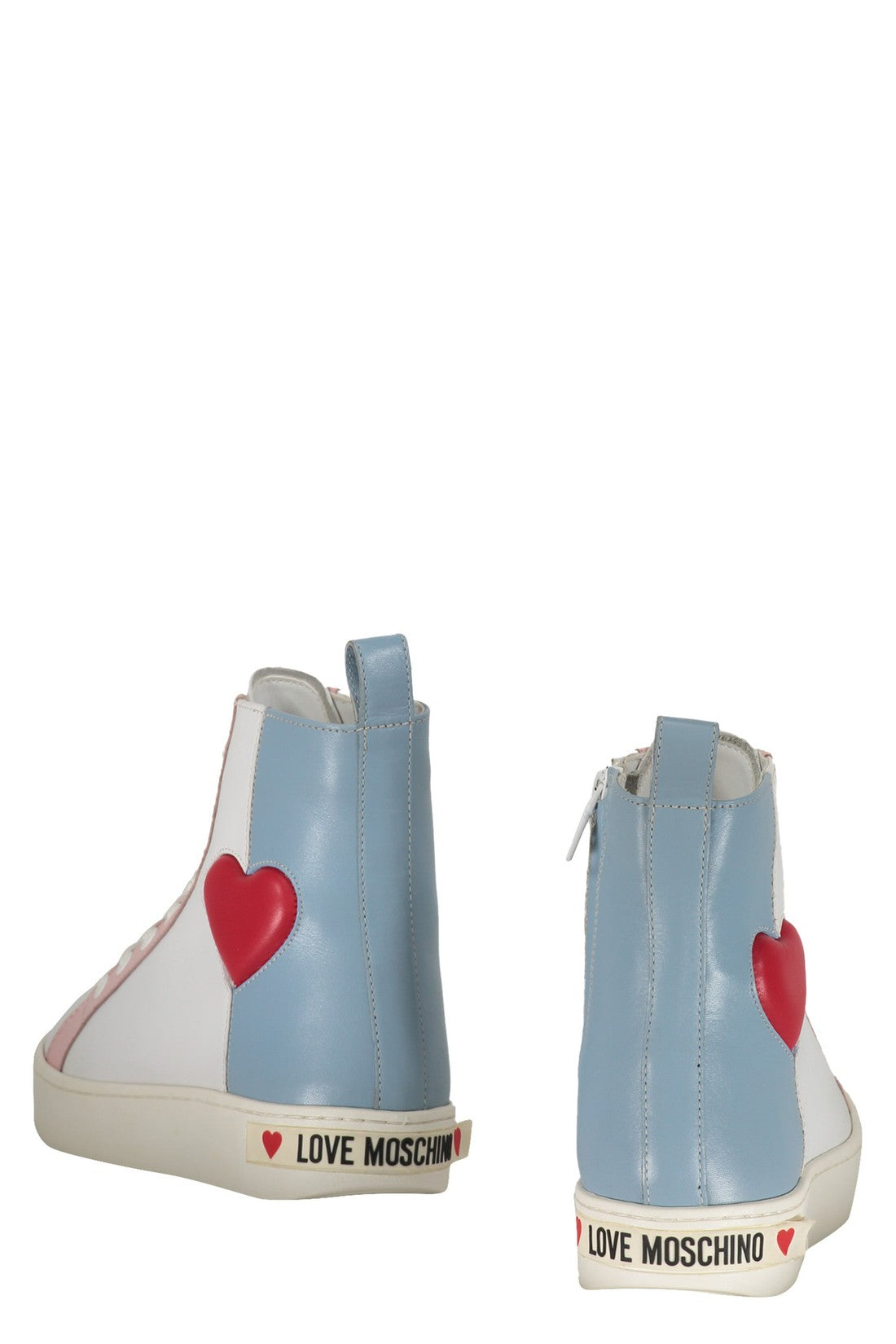 Love Moschino-OUTLET-SALE-Leather high-top sneakers-ARCHIVIST