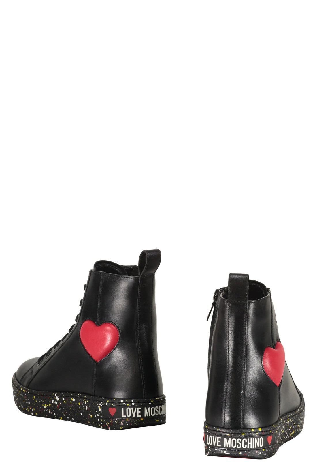 Love Moschino-OUTLET-SALE-Leather high-top sneakers-ARCHIVIST