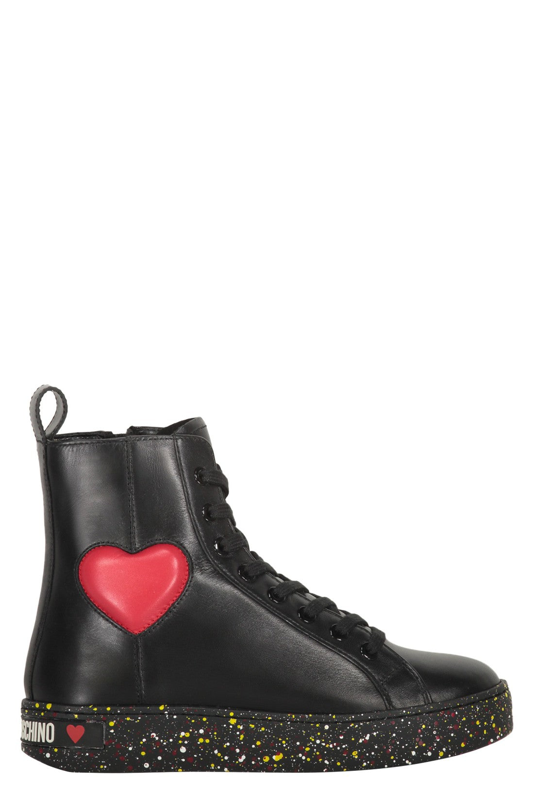 Love Moschino-OUTLET-SALE-Leather high-top sneakers-ARCHIVIST