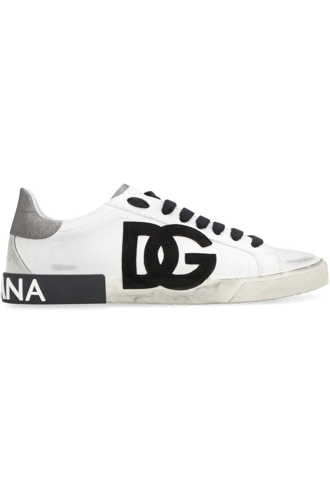 Dolce & Gabbana-OUTLET-SALE-Leather low-top sneakers-ARCHIVIST