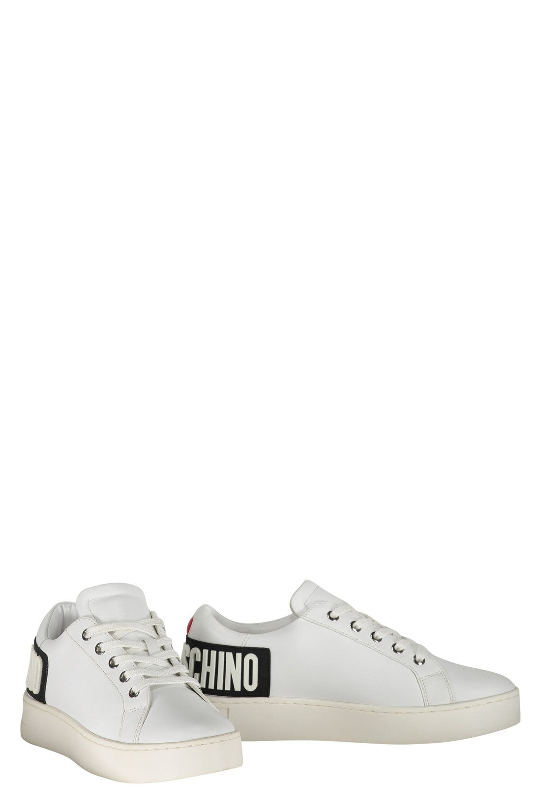 Love Moschino-OUTLET-SALE-Leather low-top sneakers-ARCHIVIST