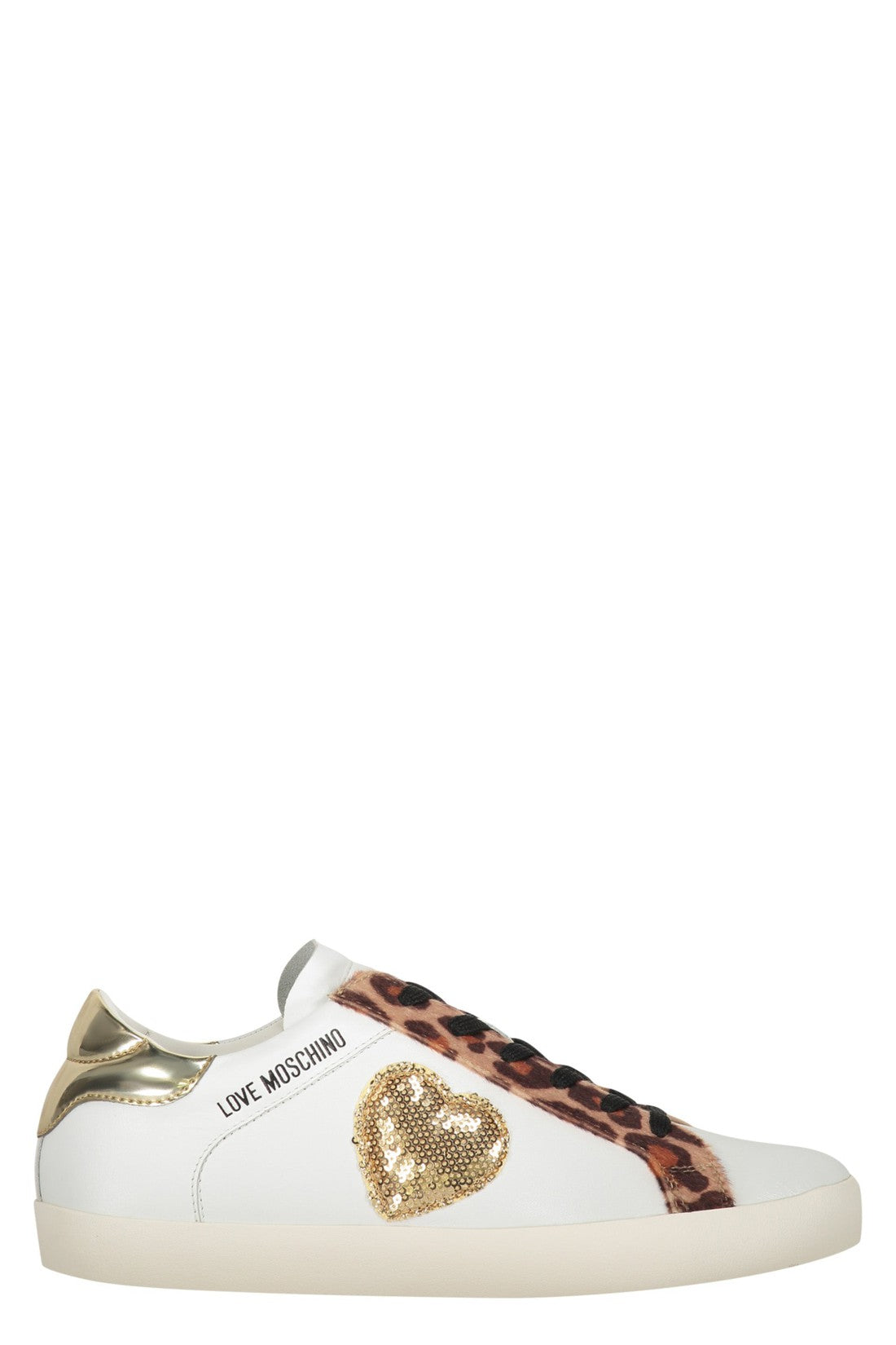 Love Moschino-OUTLET-SALE-Leather low-top sneakers-ARCHIVIST