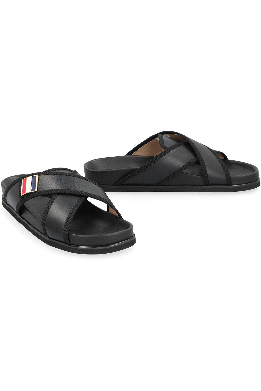 Thom Browne-OUTLET-SALE-Leather slides-ARCHIVIST