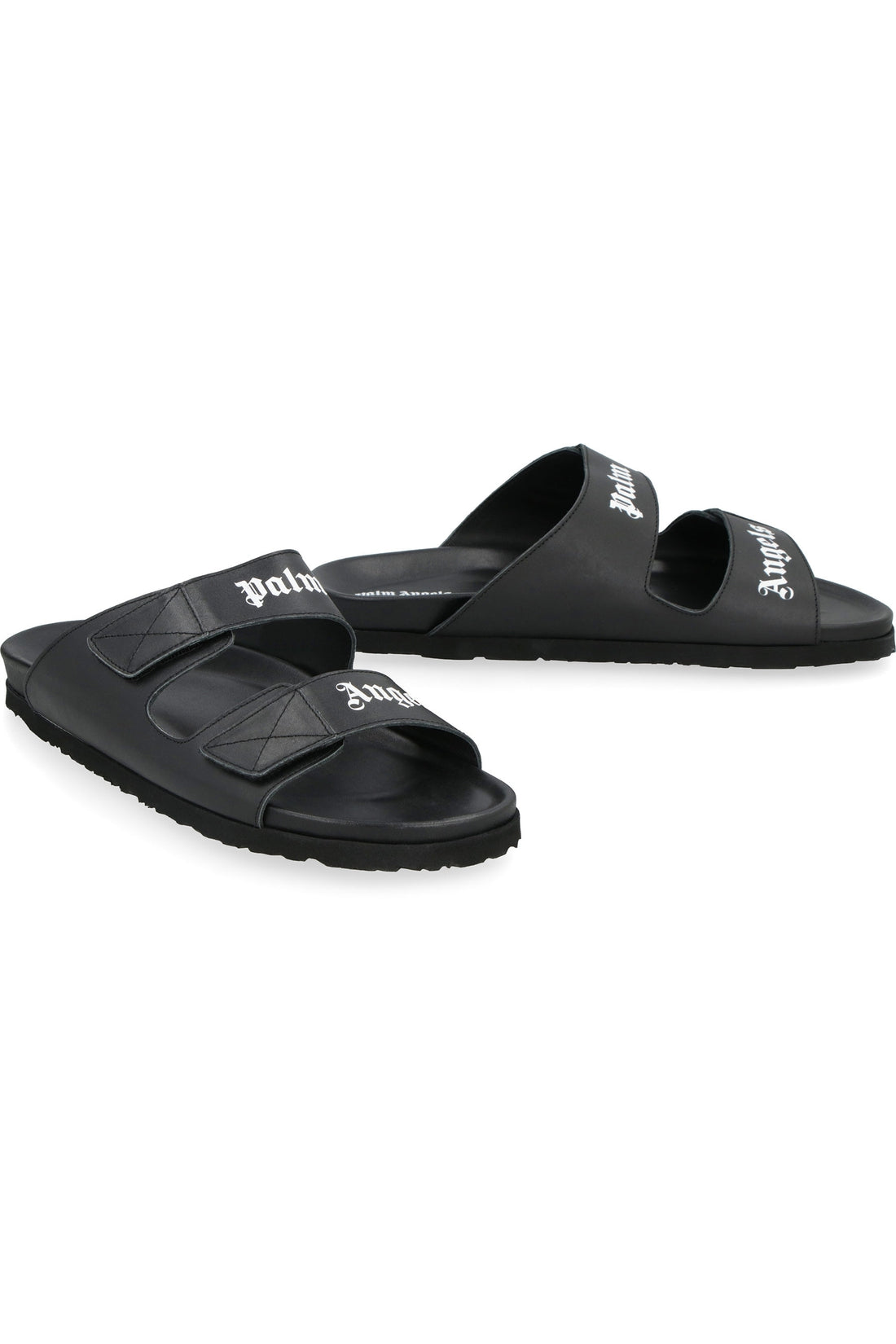 Palm Angels-OUTLET-SALE-Leather slides with logo-ARCHIVIST