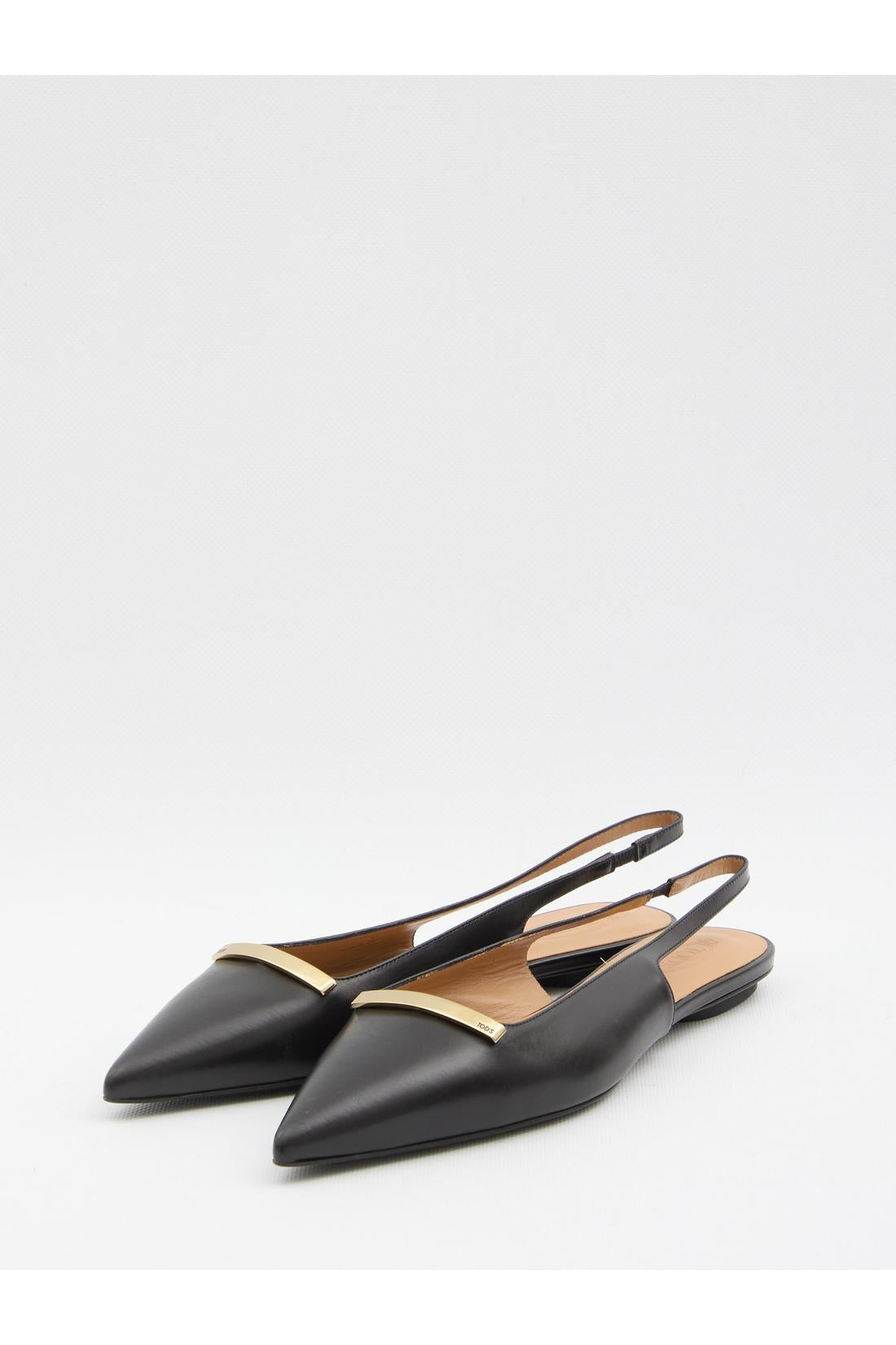 Tod'S-OUTLET-SALE-Leather slingback ballerinas-ARCHIVIST